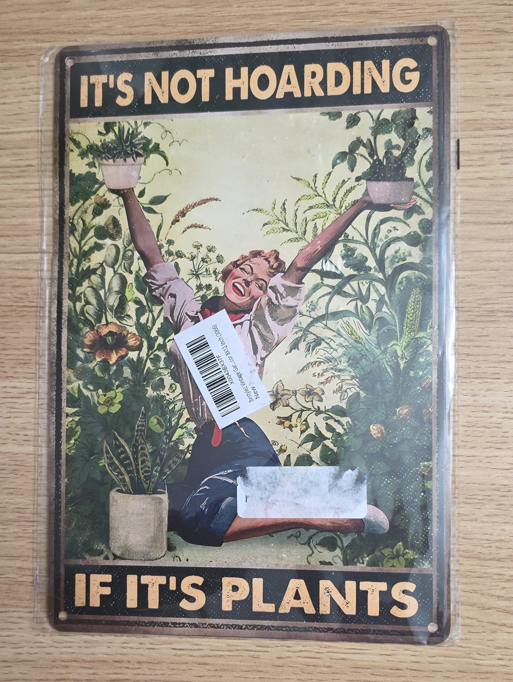 It's Not Hoarding If It's Plants Wall Art - Vintage Plant Lover Sign - Green